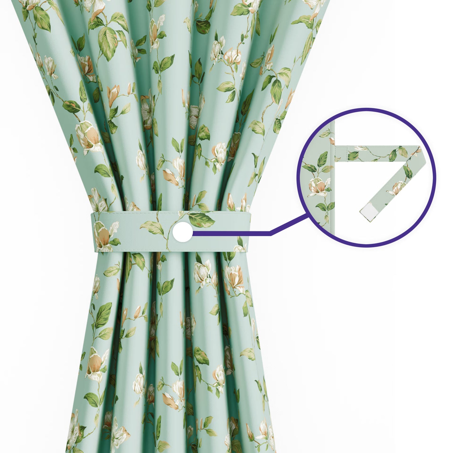 DFOLS Petal Aqua Floral Blackout Curtains โ Premium Double Layer Curtain Set