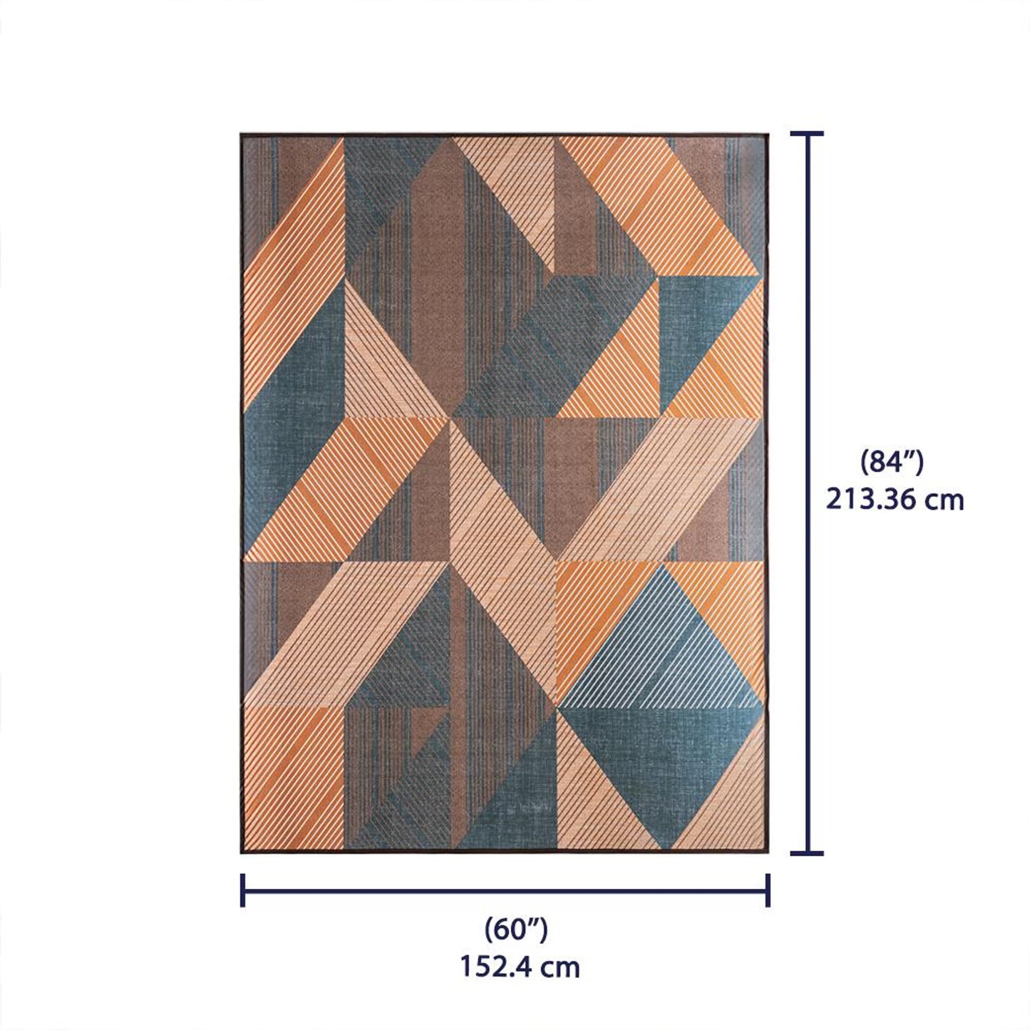 DFOLS Oscar Geometric Printed Area Rug – Modern Multicolor Anti-Skid Carpet