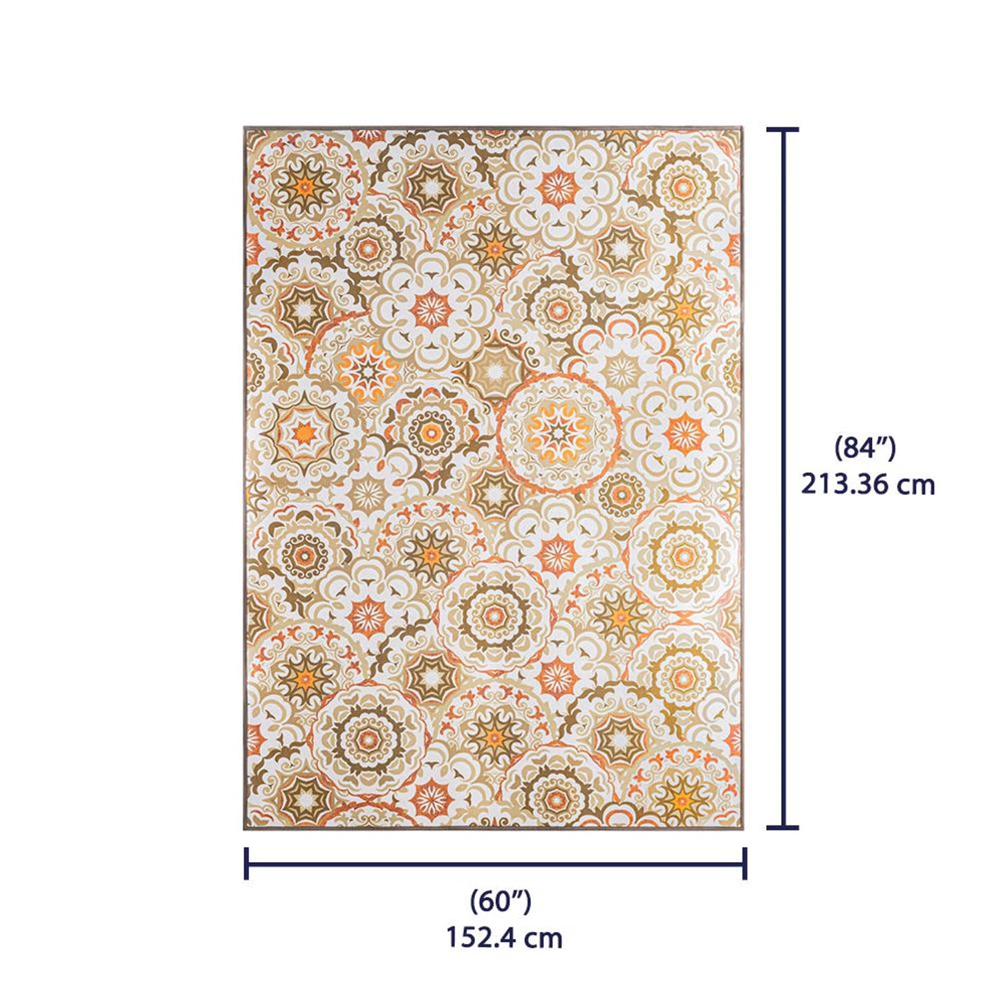 DFOLS Tracy Vintage Floral Area Rug – Beige Bohemian Printed Carpet