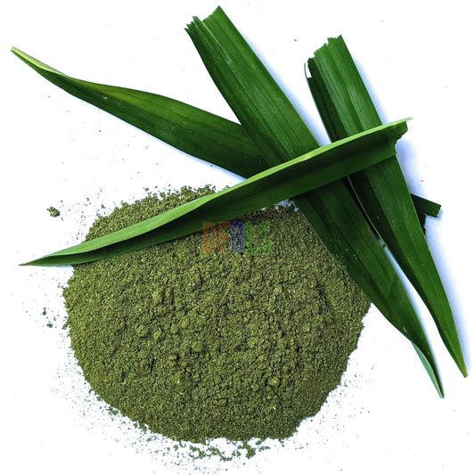 Pandan Leaf Powder, 100% Natural and Pure from Pandan Dried Leaves, Emerald Pandan Leaf Powder, Green Food Coloring Powder, No Additives, No Gluten, Vegan. - DFOLS
