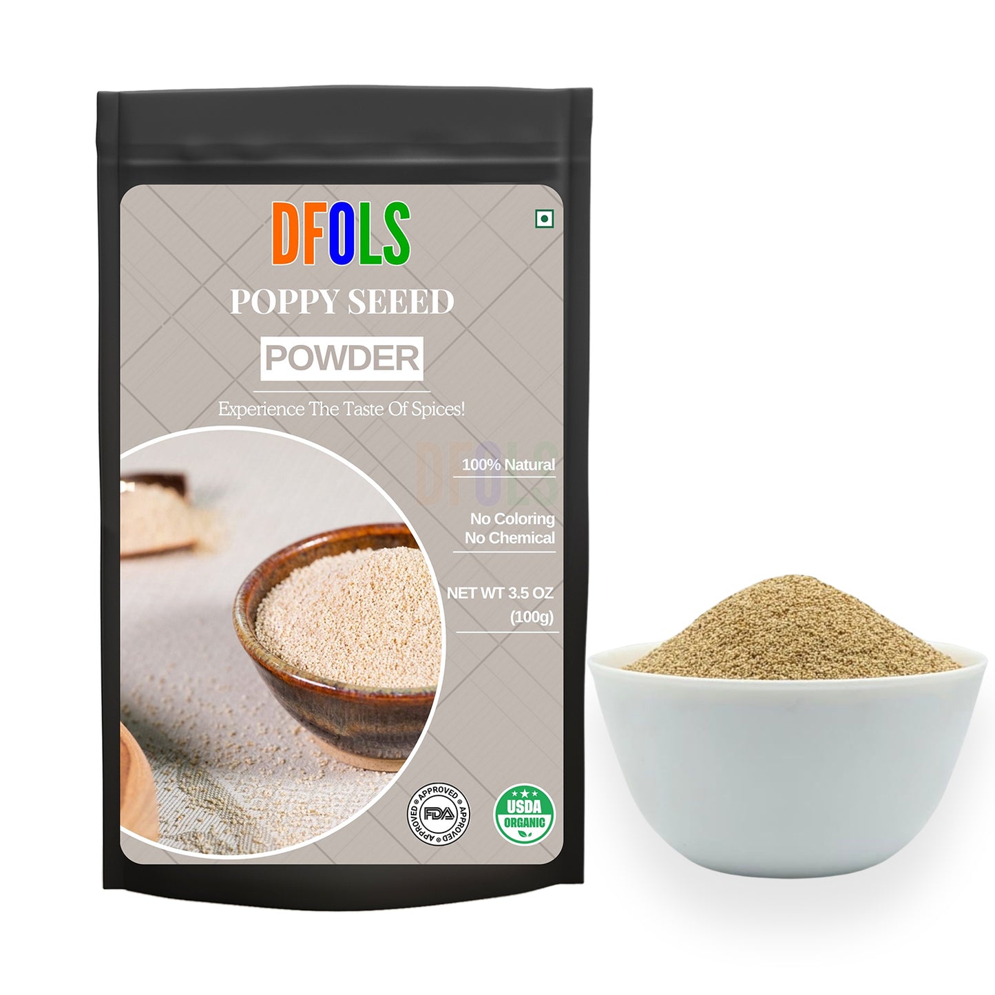 dfols Poppy Seed Powder 100g (3.5oz / 0.22lb) Pure Natural Indian Spice – ポピーシードパウダー