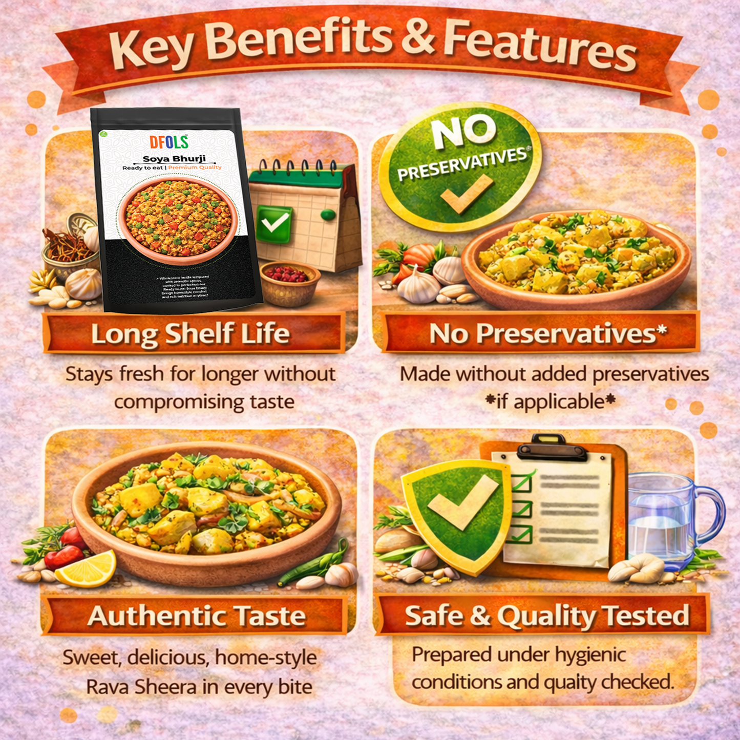 Dfols Soya Bhurji Ready to Eat Protein Rich Curry 0.44lb 7.05oz 200g ソーヤブールジ