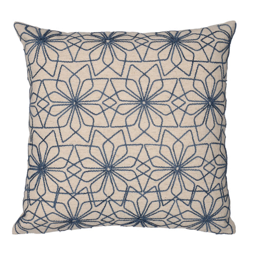 DFOLS Abstract Sunflower Blue Cushion Cover – Modern Embroidered Elegance