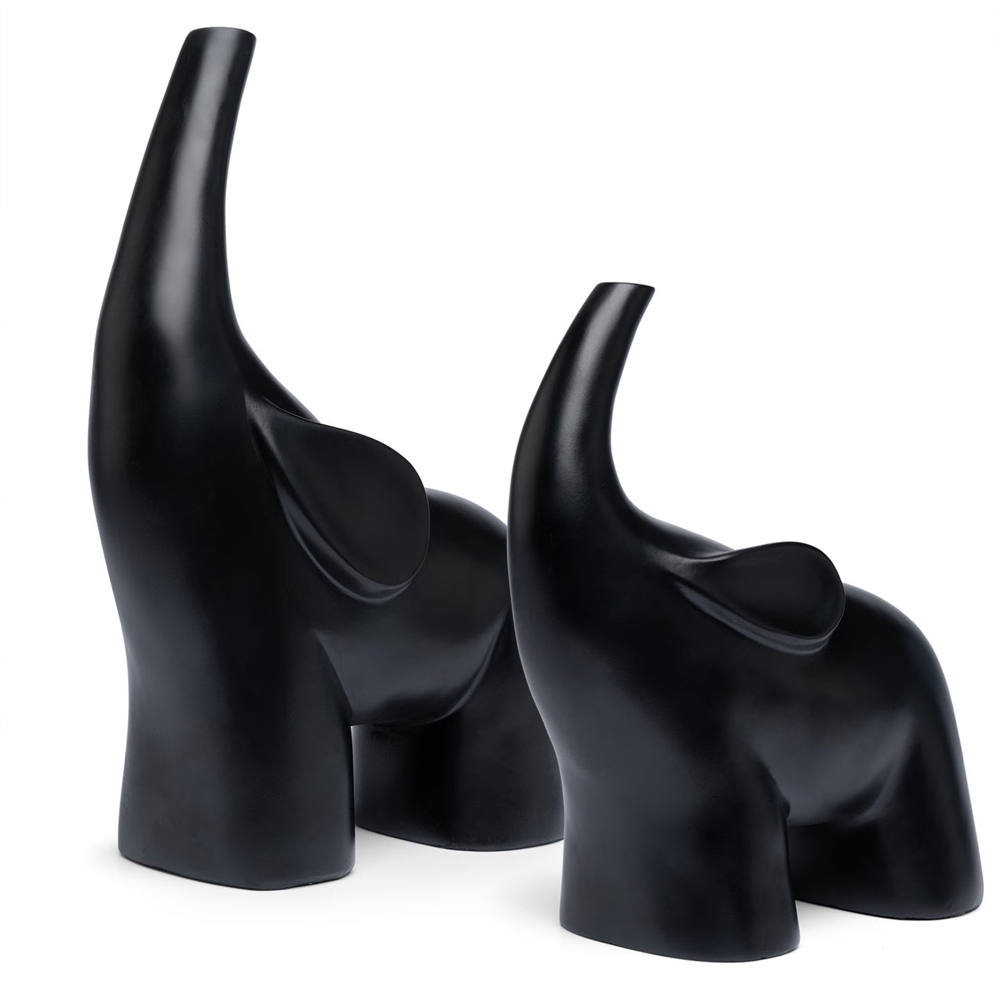 DFOLS Modern Black Elephant Figurine Set – Luxury Tabletop Décor