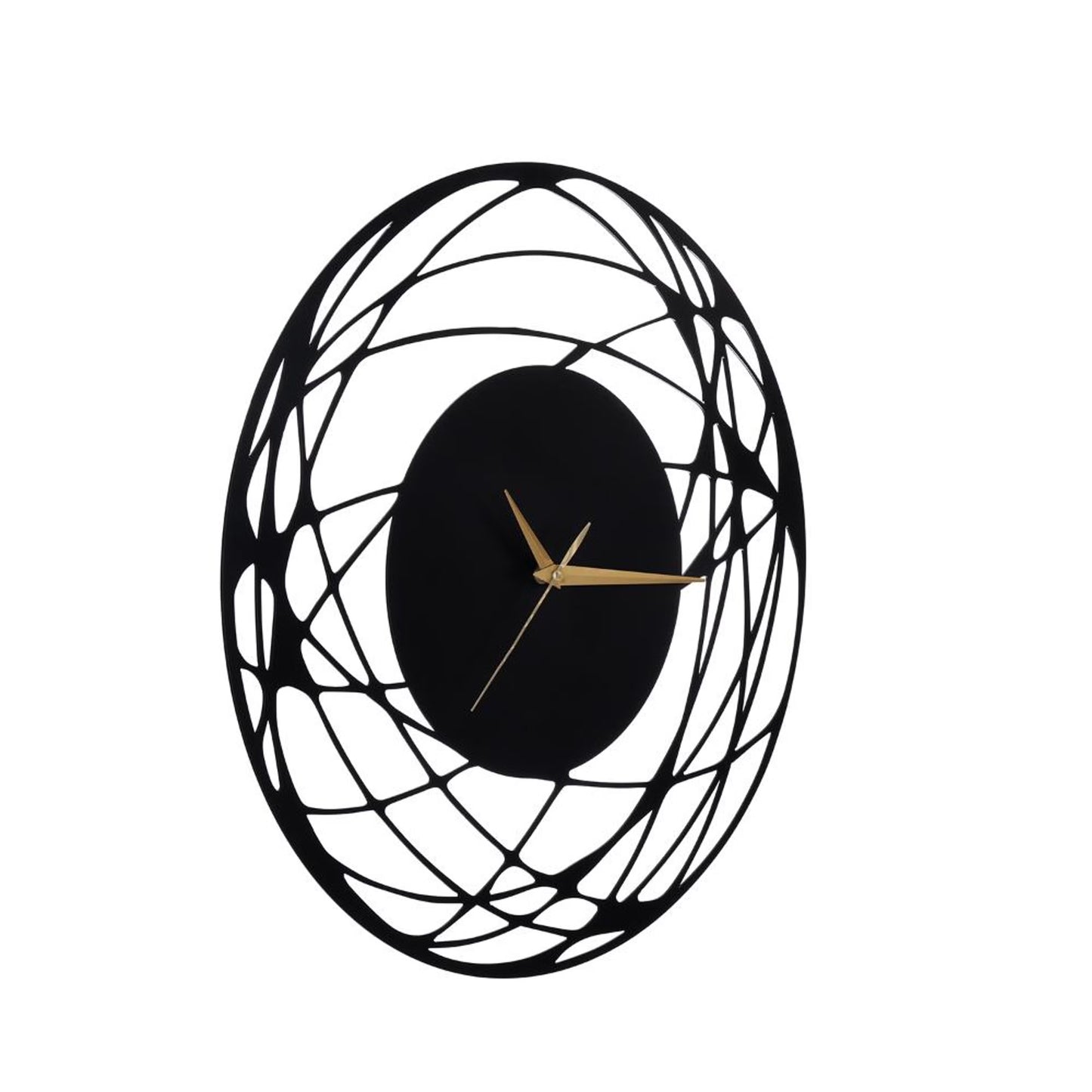 DFOLS Astralis Metal Wall Clock – Abstract Black 16 Inch