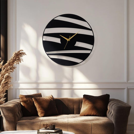 DFOLS Epoch Metal Wall Clock – Abstract Black 16 Inch