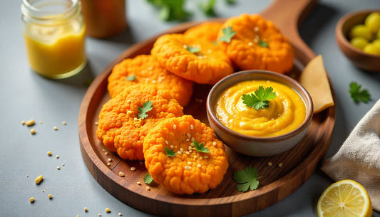 🍠 Sweet Potato & Sesame Tikkis with Pickle Dip
