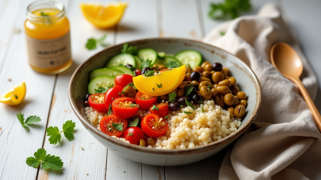 🌿 Mediterranean Millet Bowl with DFOLS Lemon Pickle Twist