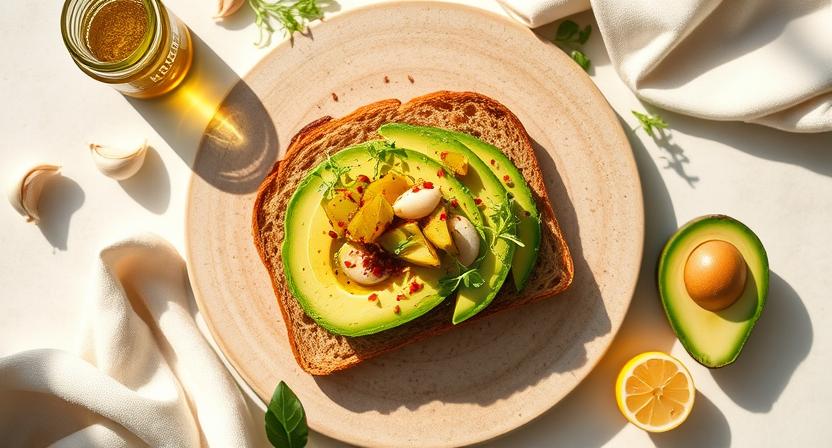 🥑 Avocado Toast with Fermented Garlic Pickle & Microgreens