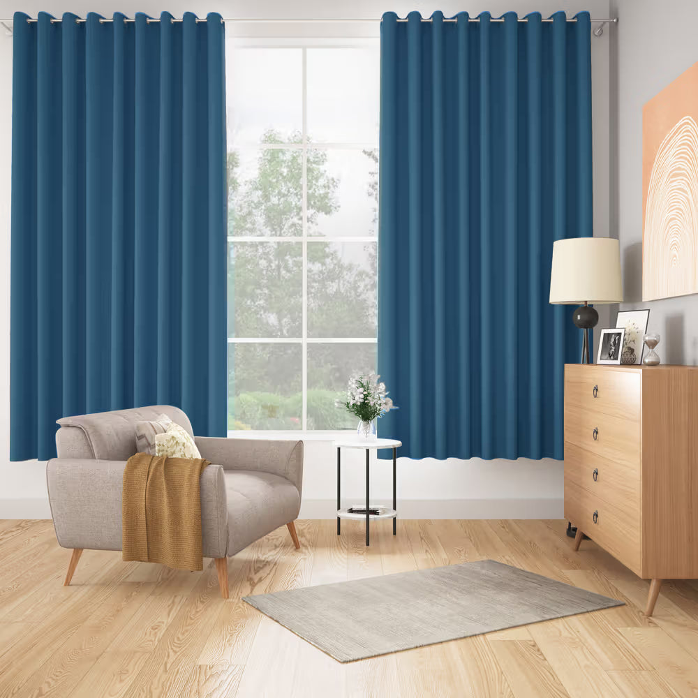 DFOLS Barkana Blackout Curtains – Premium Blue Door Curtain Set
