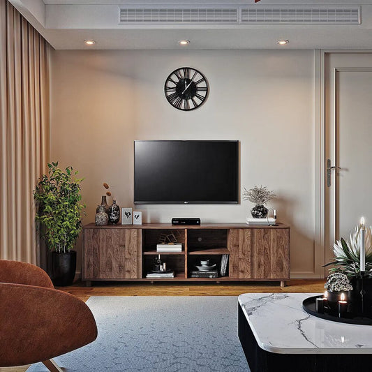 DFOLS Peppa Modern Engineered Wood TV Unit with Storage Cabinet