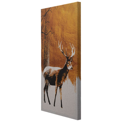 DFOLS Reindeers in Moonlight 3 Panel Canvas Wall Painting – Nature Wildlife Art