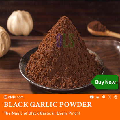 Premium Fermented Black Garlic Powder for Enhanced Flavor, Antioxidants, and Versatile Cooking Uses - DFOLS