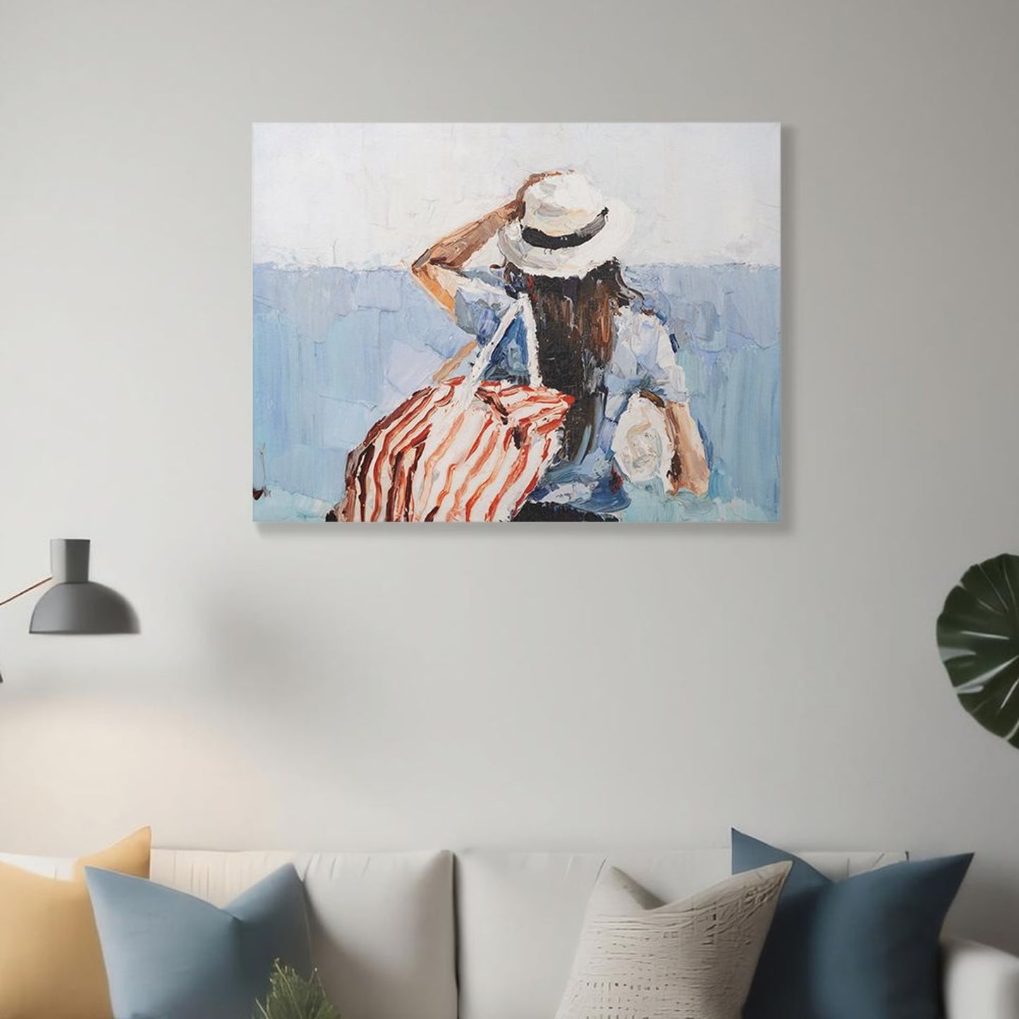 DFOLS Beach Vacation Dreams Canvas Wall Painting – Coastal Abstract Art