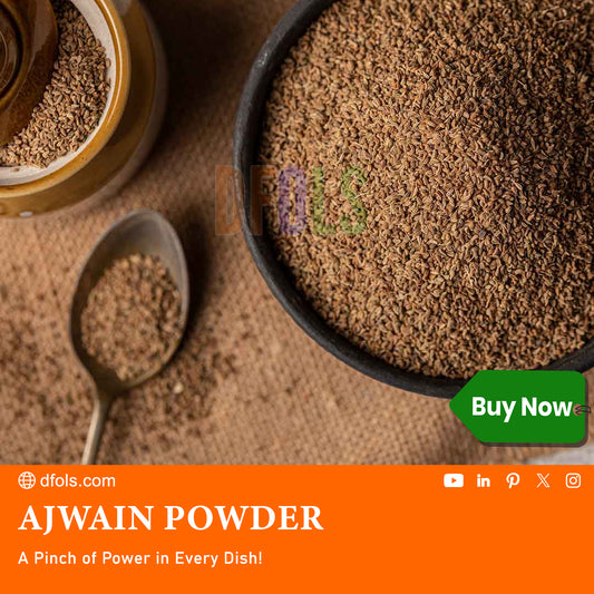 Ajwain Seed Powder | Premium Carom Spice | Freshly Ground, Aromatic & Nutrient-Rich | Enhances Flavor, Aids Digestion, Perfect for Indian Cooking, Seasoning & Everyday Kitchen Use - DFOLS
