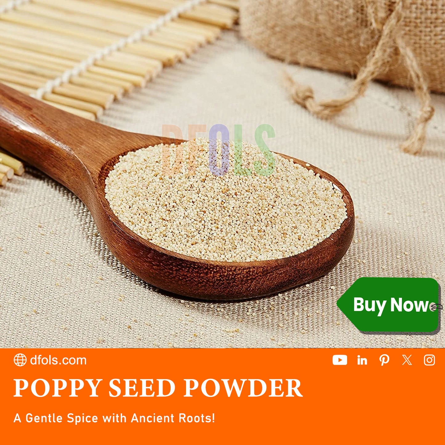 Organic Whole Poppy Seeds – Natural, Non-GMO, Fresh & Aromatic | Ideal for Baking, Salad Dressings, Cooking, Kosher Recipes & Daily Kitchen Use | Premium Quality Seeds - DFOLS