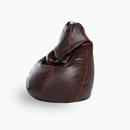DFOLS Premium Leatherette Bean Bag Chair XXL with Red Piping