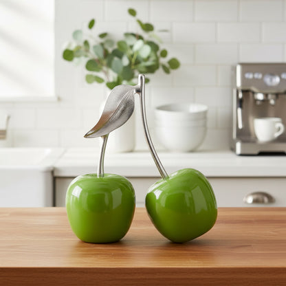 DFOLS Abstract Green Cherry Metal Showpiece – Modern Tabletop Home Décor