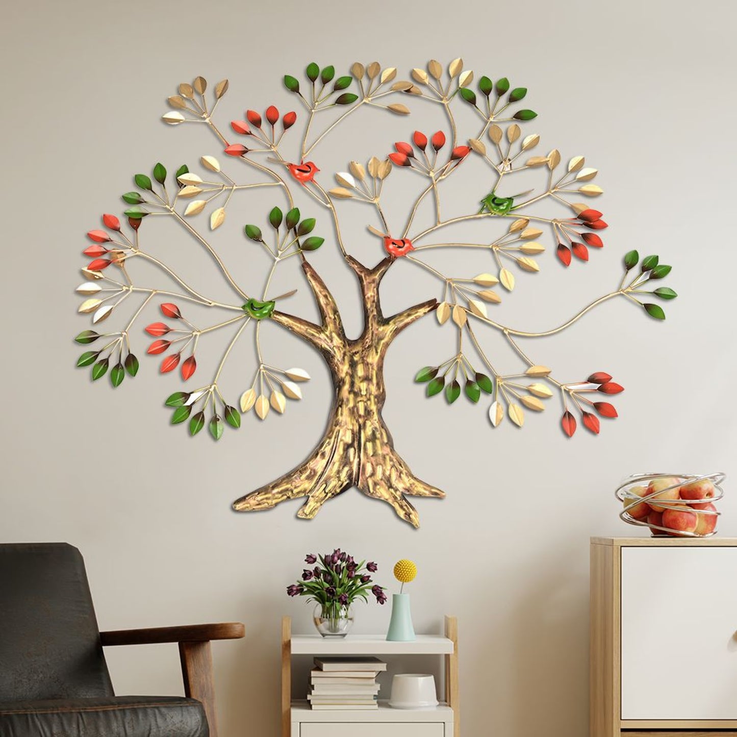 DFOLS Nature Tree Metal Wall Art – Luxury Multicolor Décor