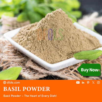 Basil Powder – Tulsi Leaf Powder | All-Natural Fresh Basil Leaves | Pure Mediterranean Seasoning | Vegan, Gluten-Free, Non-GMO | Aromatic Herbal Spice for Cooking & Wellness - DFOLS