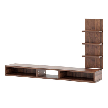 DFOLS Expo Floating Engineered Wood TV Unit with Display Shelves