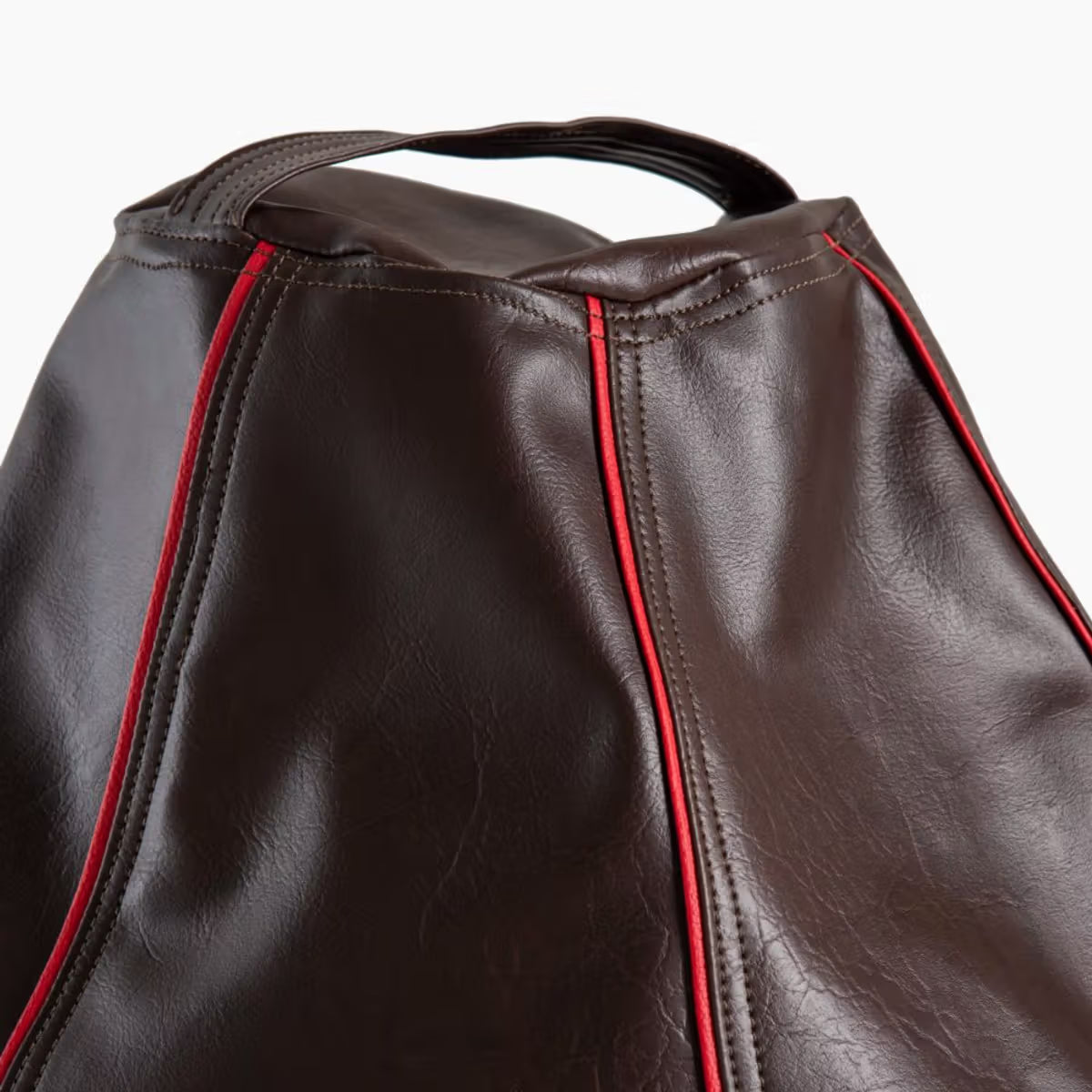 DFOLS Premium Leatherette Bean Bag Chair XXL with Red Piping