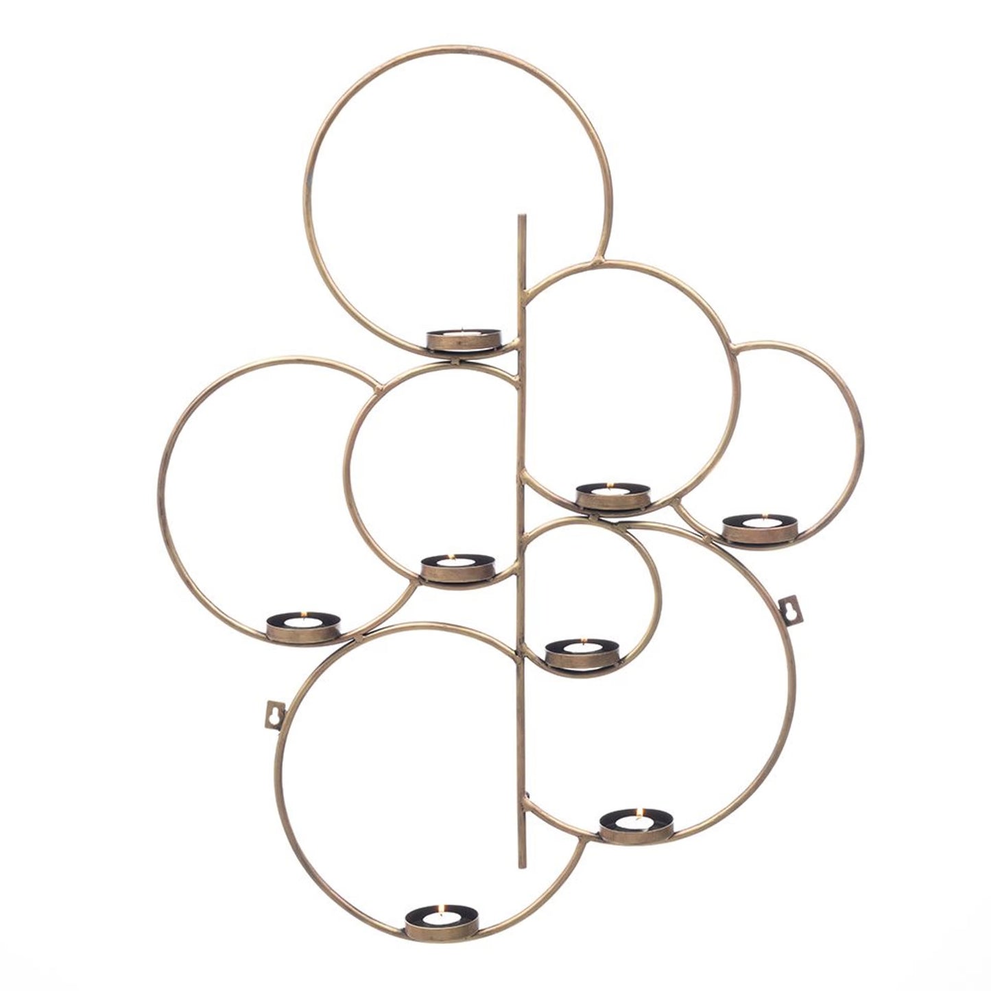 DFOLS Gold Metal Wall Rings Candle Holder – Modern Decorative Wall Accent