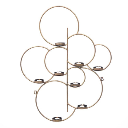 DFOLS Gold Metal Wall Rings Candle Holder – Modern Decorative Wall Accent