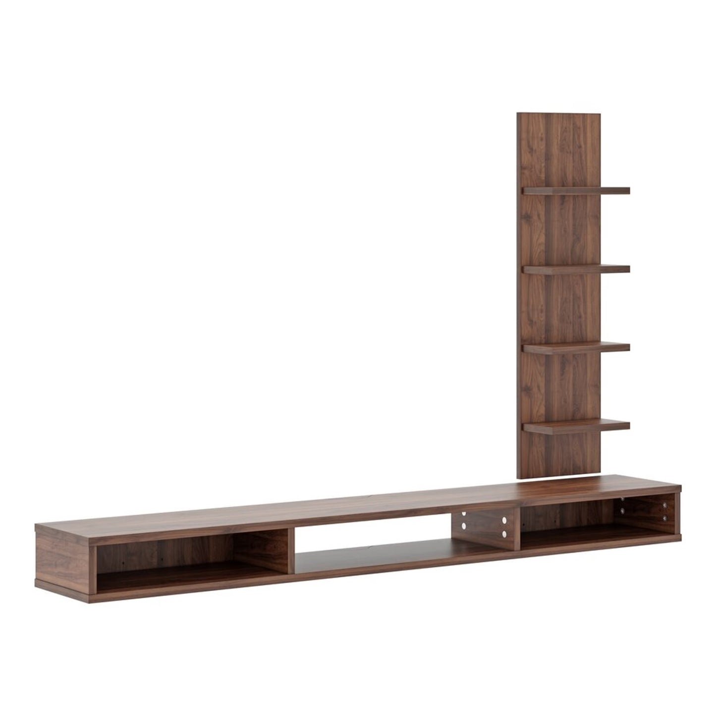 DFOLS Trek Floating Engineered Wood TV Unit with Display Shelf