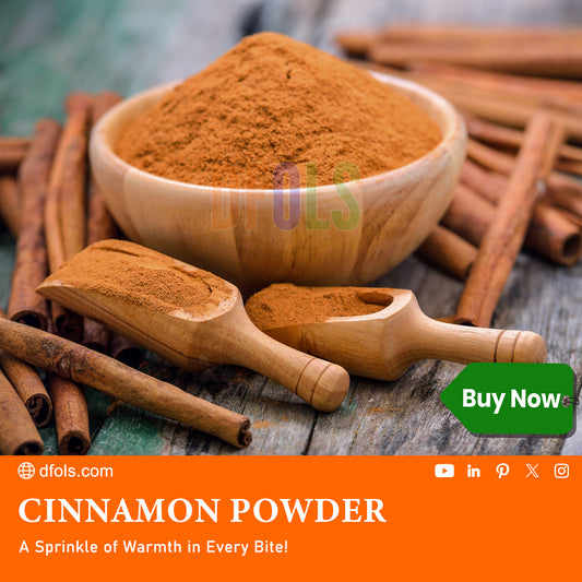Premium Cinnamon Powder | Aromatic Sweet Spice for Cooking, Baking, Curries, Desserts & Beverages | Perfect for Smoothies, Chai, Coffee & Wellness Remedies | Fresh & Pure - DFOLS