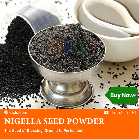 Organic Nigella Seed Powder (Kalonji Powder) – 100% Pure & Natural Black Seed Powder | Premium Quality for Health, Wellness, Immunity Support, Beauty Care & Everyday Cooking Needs - DFOLS