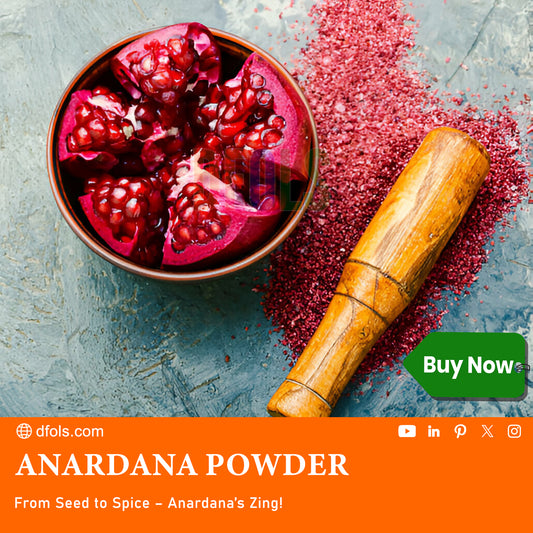 Organic Anardana Powder | Pure & Natural Ground Pomegranate Seeds | Tangy Spice for Cooking, Chutneys, Gravies & Snacks | Enhances Flavor | No Preservatives | Kitchen Essential - DFOLS