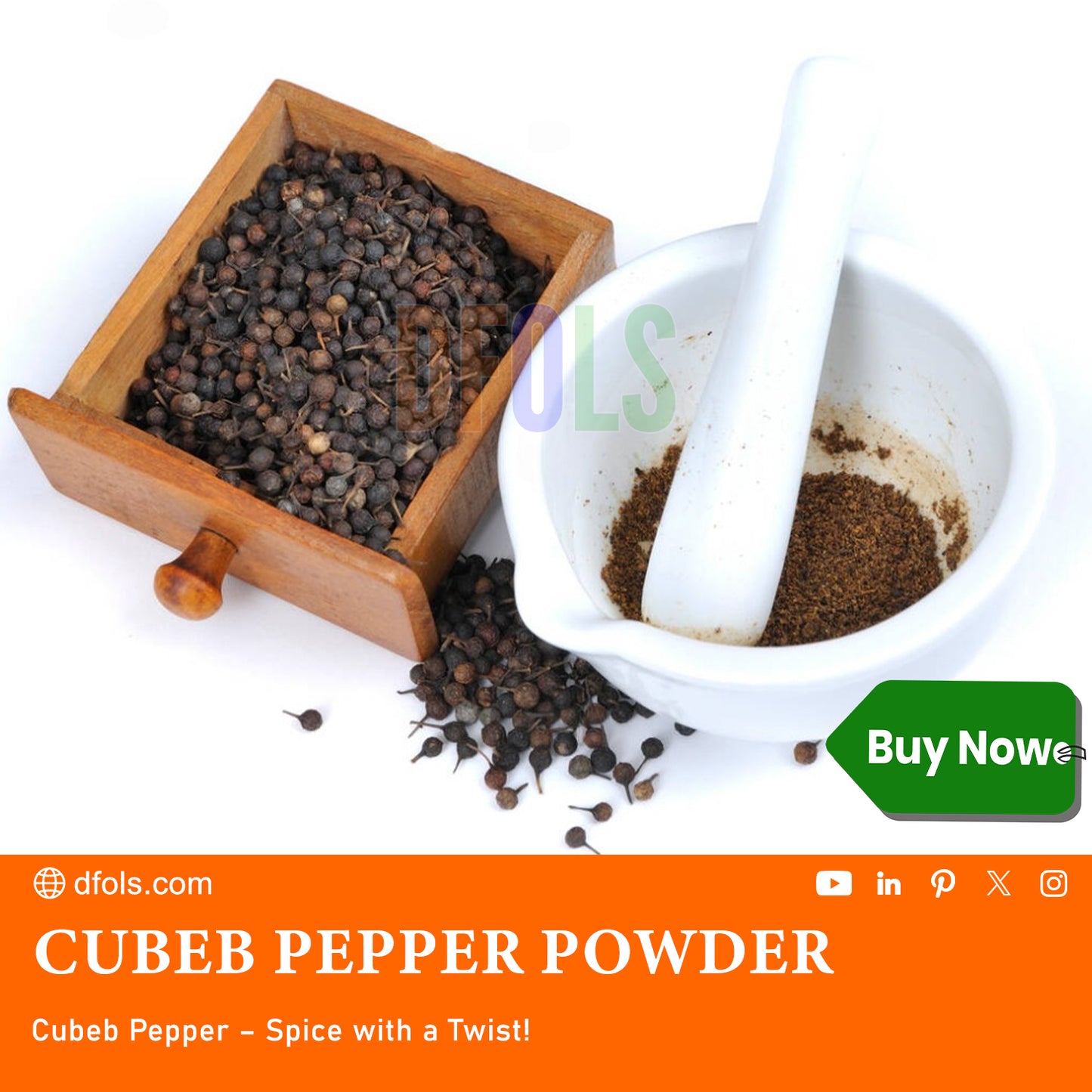 Cubeb Pepper 3.5oz – Premium Grade Java Pepper from Indonesia | Pure, Natural & Gluten-Free | Whole Cubeb Seeds for Cooking, Seasoning & W - DFOLS