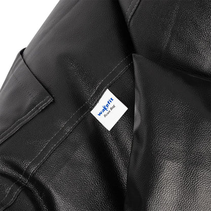 DFOLS 4XL Leatherette Bean Bag Chair with Footrest & Cushion – Black