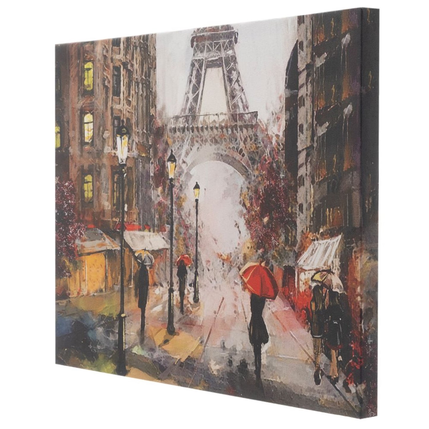 DFOLS Rainy Evening in Paris Canvas Wall Painting – Eiffel Tower Paris Street Art