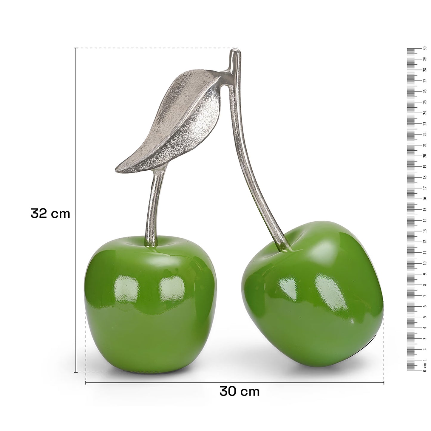DFOLS Abstract Green Cherry Metal Showpiece – Modern Tabletop Home Décor