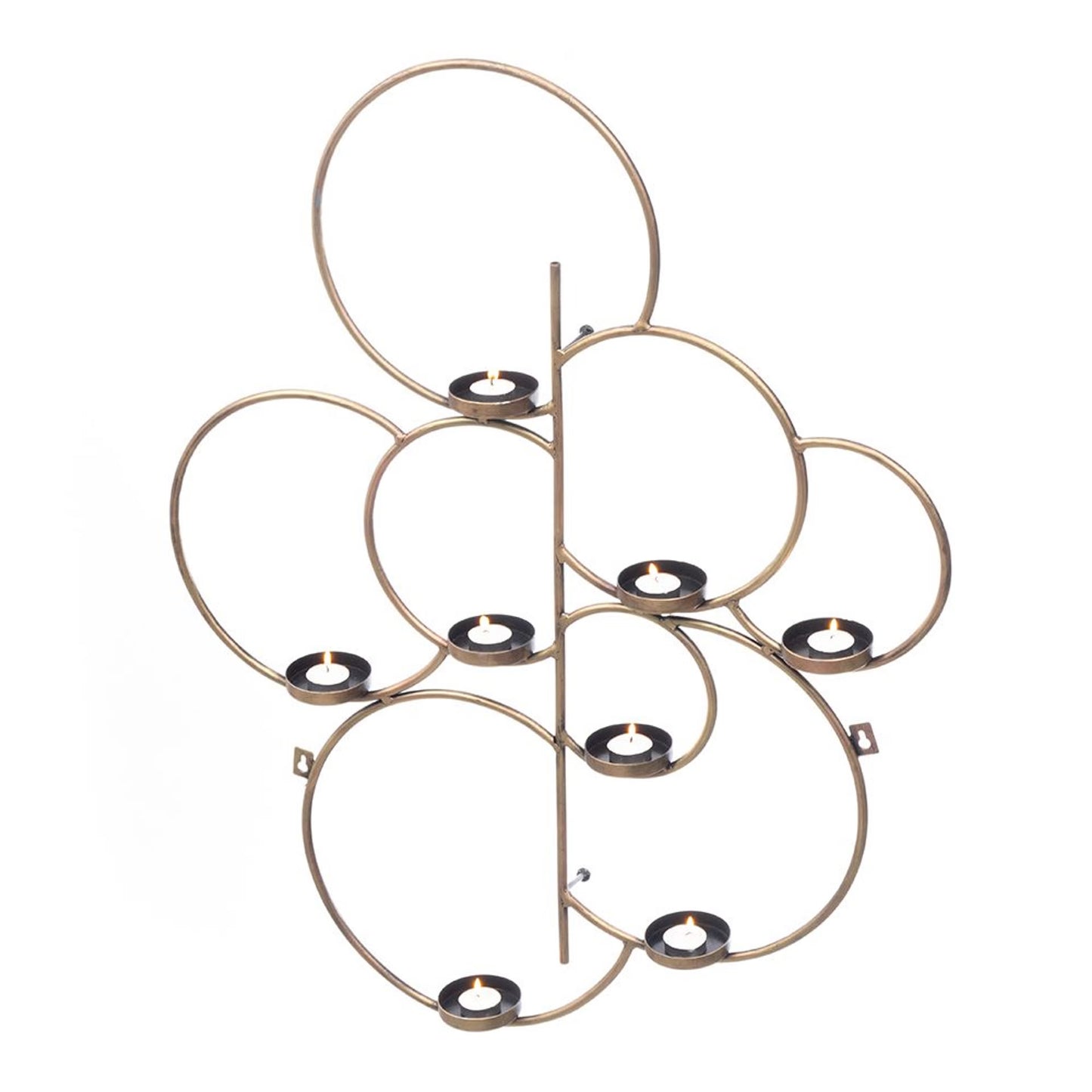 DFOLS Gold Metal Wall Rings Candle Holder – Modern Decorative Wall Accent
