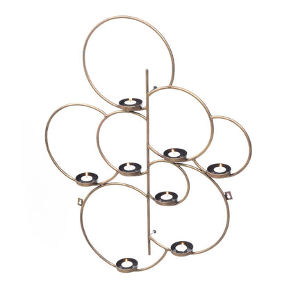 DFOLS Gold Metal Wall Rings Candle Holder – Modern Decorative Wall Accent