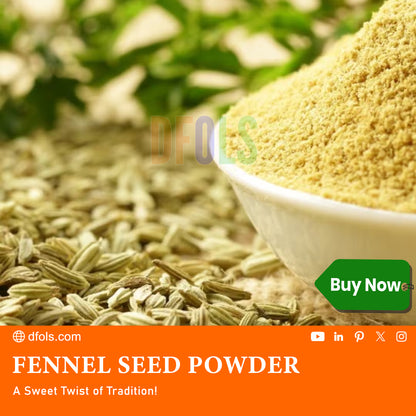 Fennel Powder | Aromatic Ground Spice for Curries, Masalas, Desserts & Herbal Tea | Sweet, Fragrant & Flavorful Cooking Ingredient - DFOLS