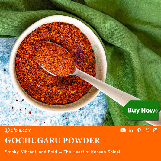 Gochugaru Korean Red Pepper Flakes 8 oz | Premium All-Natural Red Chili Powder | Authentic Korean Spice for Kimchi, Stir-Fries, Soups, Marinades & Seasoning - DFOLS