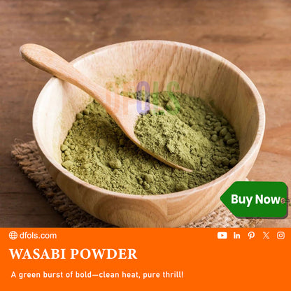 Japanese Wasabi Powder for Sushi – Pure Wasabia Japonica, Gluten-Free, Vegan | Authentic Wasabi Powder for Sushi, Wasabi Paste, Wasabi Mayo & Cooking - DFOLS