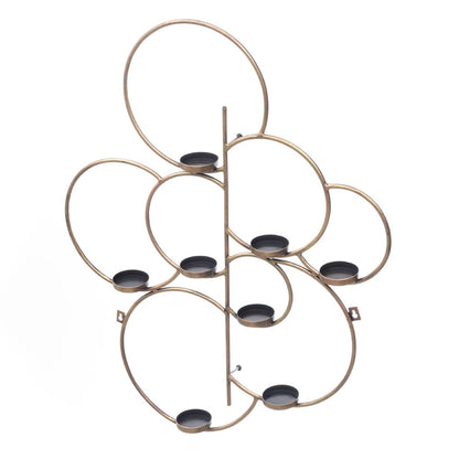 DFOLS Gold Metal Wall Rings Candle Holder – Modern Decorative Wall Accent
