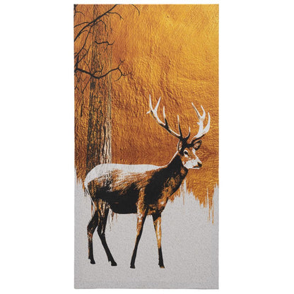 DFOLS Reindeers in Moonlight 3 Panel Canvas Wall Painting – Nature Wildlife Art