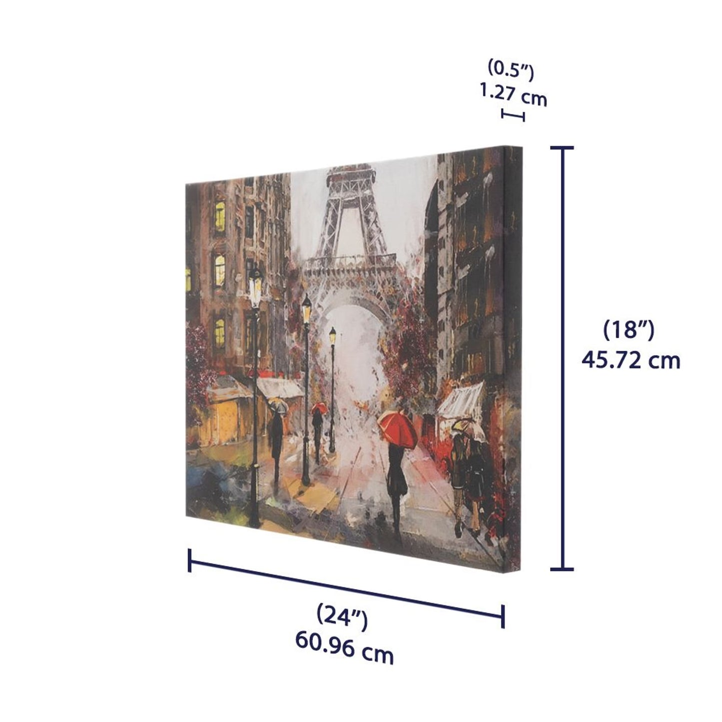 DFOLS Rainy Evening in Paris Canvas Wall Painting – Eiffel Tower Paris Street Art