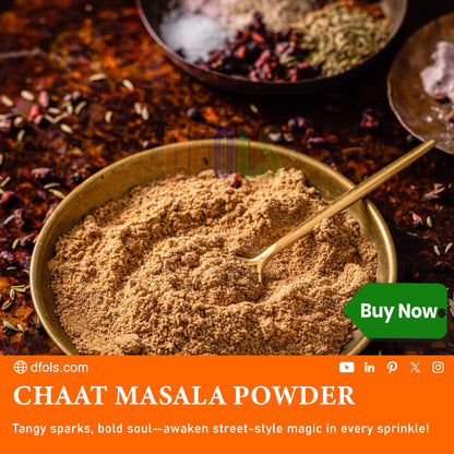 All Natural & Organic Chat Masala | Vegan, Non-GMO, Preservative-Free Indian Spice Blend | Premium Quality Seasoning for Snacks, Salads, Chaats & Home Cooking - DFOLS