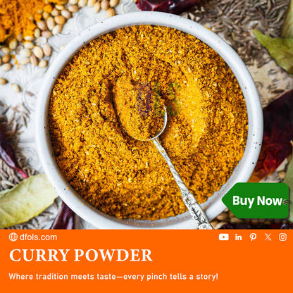 Organic Curry powder seasoning with a blend of spices | Non-GMO Product | For cooking and seasoning | Saves you time and energy - DFOLS