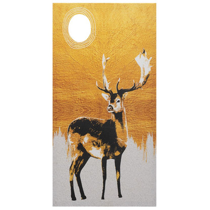 DFOLS Reindeers in Moonlight 3 Panel Canvas Wall Painting – Nature Wildlife Art