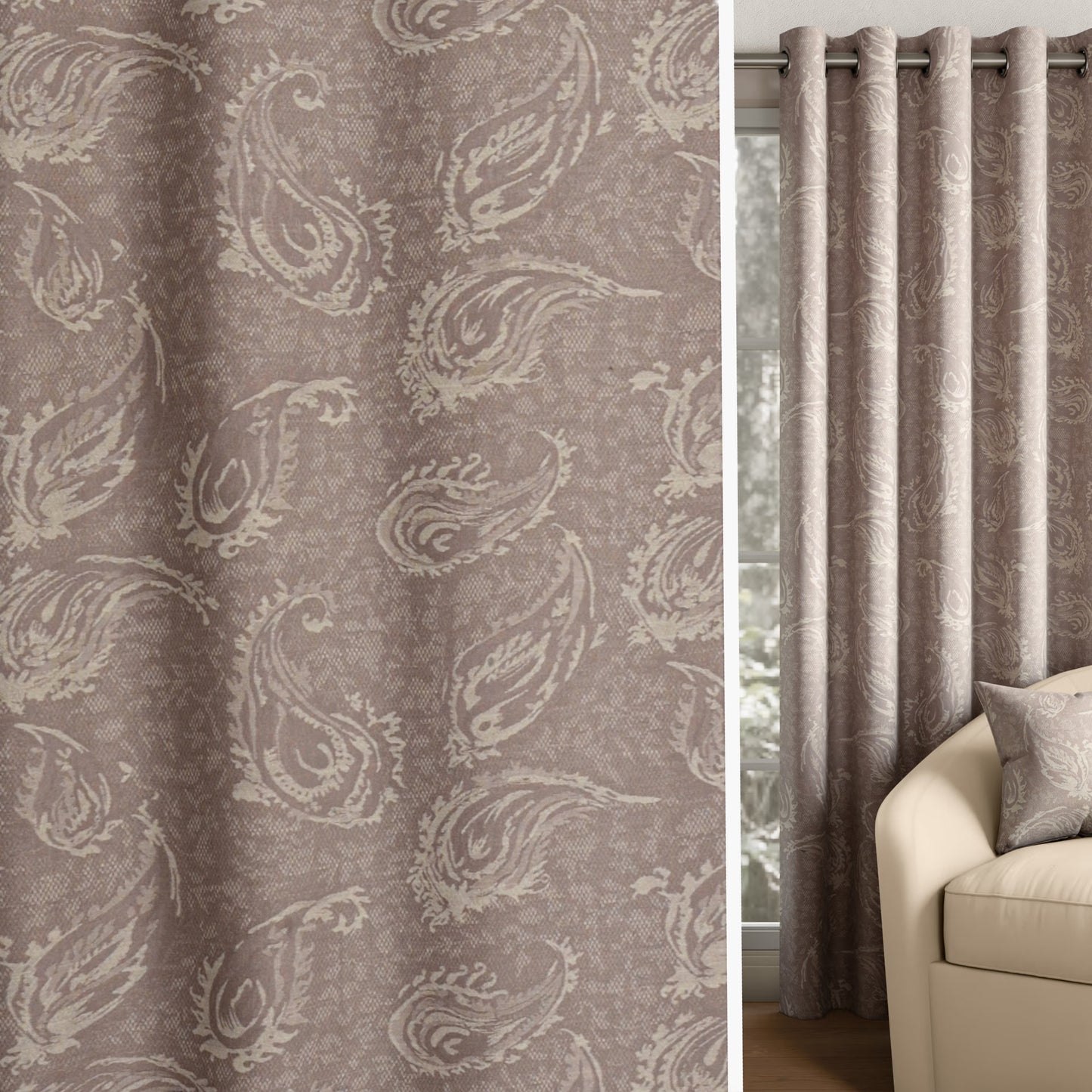 DFOLS Cannon Designer Jacquard Blackout Curtains – Premium Woven Door Curtain Set