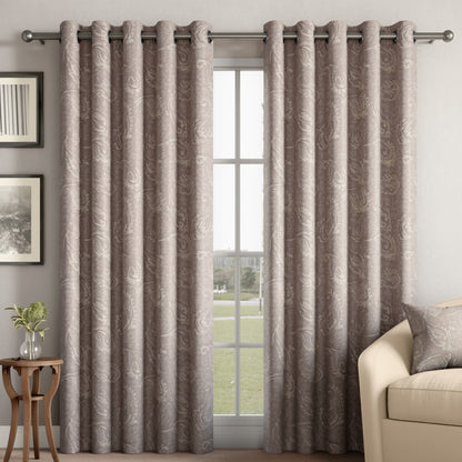 DFOLS Cannon Designer Jacquard Blackout Curtains – Premium Woven Door Curtain Set