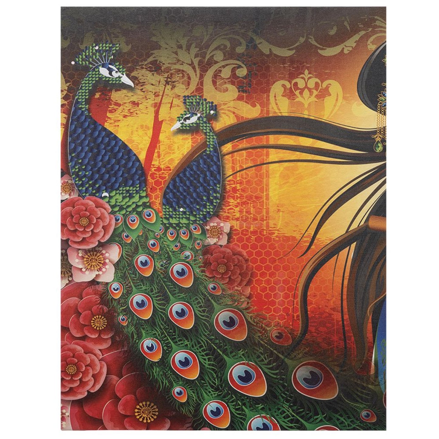 DFOLS Krishna in Vrindavan 3 Panel Canvas Wall Painting – Spiritual Indian Art